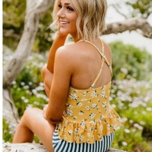 Peplum swim top size M